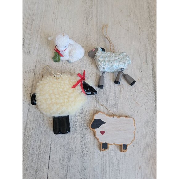Variety sheep lamb ornament Xmas set Farm decor - Picture 4 of 8